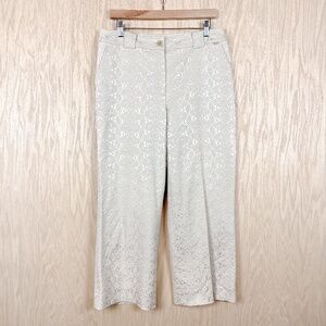 St. John Straight Crop Pants Jacquard Gold